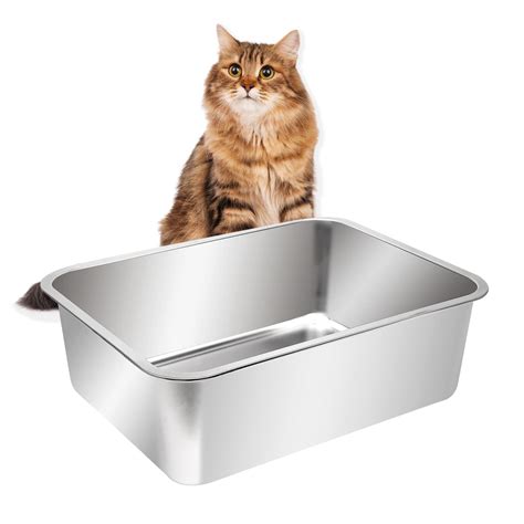 big stainless steel litter box|extra large stainless steel cat litter box.